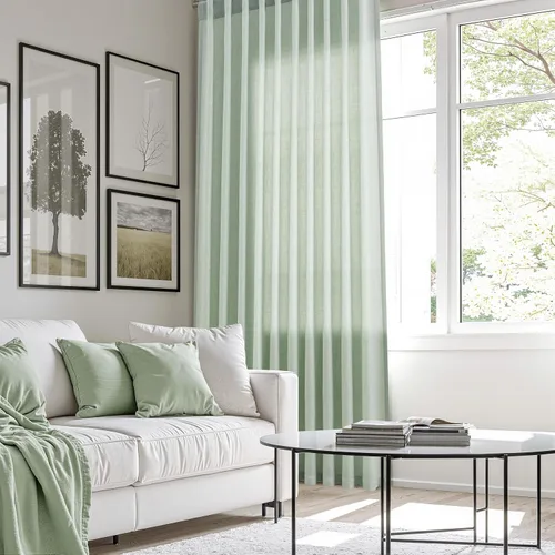 Miniatura 2 de Aersas Aqua Green Linen Curtains 84 Inches Long 2 Panels Set Back Tab Rod Pocket Living Room Curtain Farmhouse Rustic Light Filtering Hook Drapes