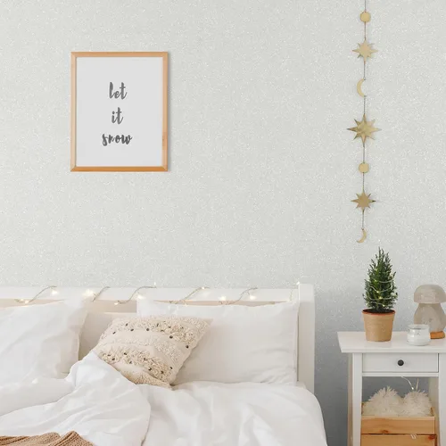 Miniatura 3 de CHIHUT Papel Pintado de Purpurina Blanco Perlas - Papel de Contacto Desmontable y Autoadhesivo de Purpurina para Despegar y Pegar, Rollo Decorativo