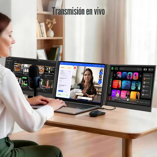 Miniatura 3 de APILDELLA Extensor de pantalla para laptop de 14 pulgadas, monitor dual FHD 1080P IPS de viaje, monitor portátil de rotación de 226° para portátiles