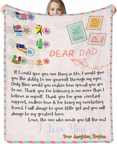Miniatura 10 de Manta personalizada para papá abuelo, regalo de manta personalizada para el día del padre, manta personalizada con foto para papá, regalo