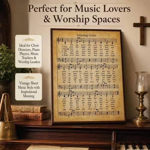 Miniatura 5 de Amazing Grace - Póster artístico para pared, impresión artística sin marco de 11 x 14 pulgadas, gran inspiración, hojas musicales para regalo
