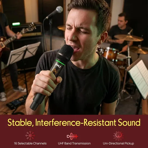 Miniatura 2 de Pyle Sistema de micrófono USB profesional, micrófono portátil dinámico de 16 canales con sonido claro de largo alcance, micrófono inalámbrico