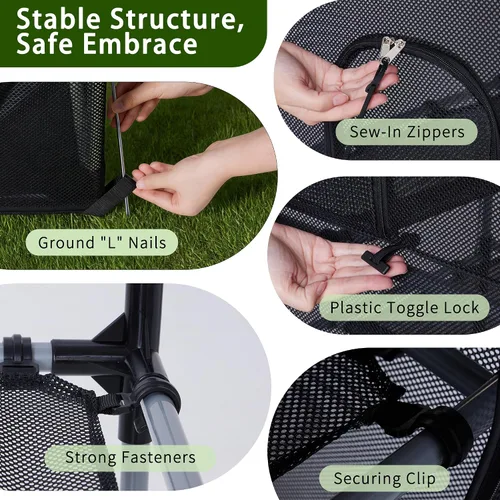 Miniatura 7 de Rockever Catio - Recinto para gatos al aire libre, jaula grande de 61.4 pulgadas para gatos con ventanilla, patio para gatos de 4 niveles, 6