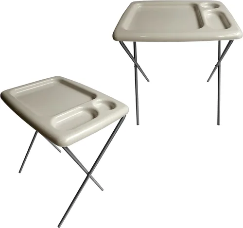 Miniatura 7 de Bandeja/mesa plegable de TV (juego de 2), color negro, 17 x 22 x 26 pulgadas, bandejas portátiles para interiores y exteriores con espacio