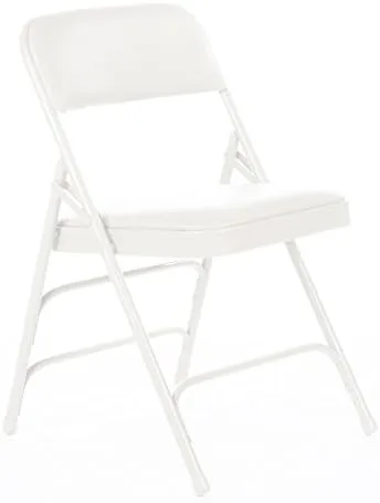 Silla plegable tapizada de vinilo serie XL (paquete de 4) – Asiento y respaldo acolchados resistentes de 1.25 pulgadas de grosor, triple apoyo,