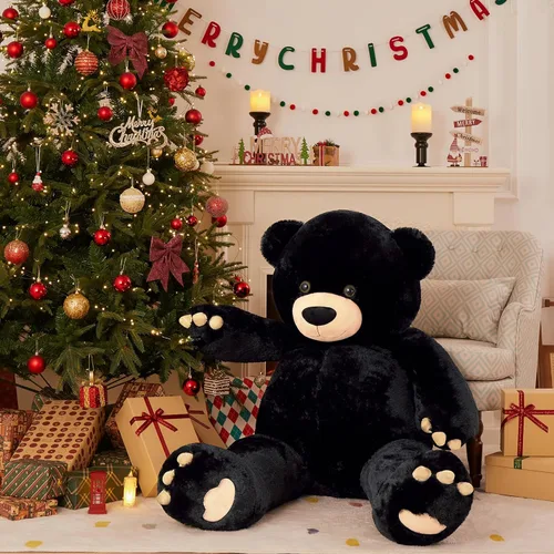Miniatura 9 de MorisMos Oso de peluche gigante de 5 pies, 59 pulgadas, oso de peluche negro grande para decoración de fiesta de baby shower, regalo de animal