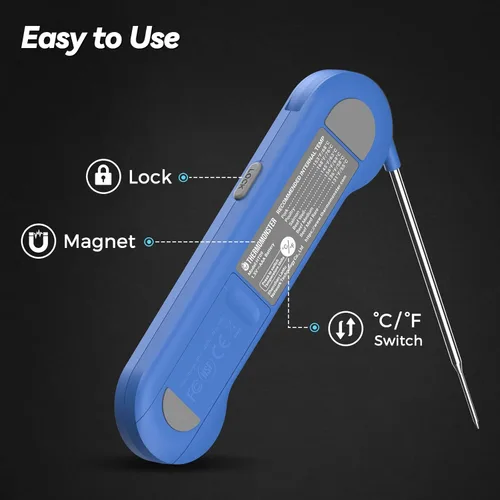 Miniatura 7 de Termómetro digital de lectura instantánea de 0.5 segundos para carne con precisión de ± 0.5 ℉, termómetro de alimentos para cocinar utensilios