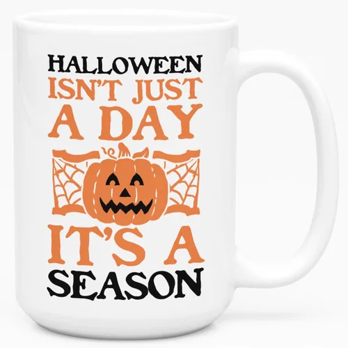Miniatura 106 de LookHUMAN Taza de Café de Halloween – Halloween Is Meowgical Tazas, Taza de Café Espeluznante Idea de Regalos de Taza, 15 Onzas 10-Blanco
