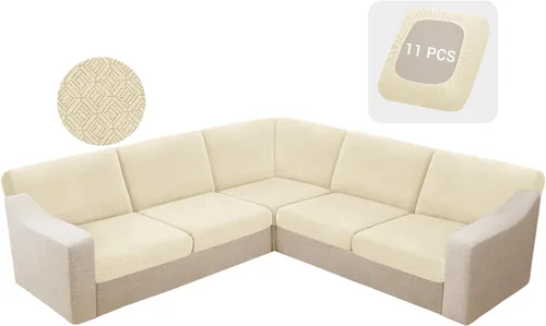 Miniatura 59 de HDCAXKJ - Fundas impermeables para cojín de sofá modular, fundas elásticas para cojín de sofá de esquina, fundas protectoras de muebles de jacquard