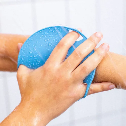 Miniatura 5 de Boie USA Exfoliante de cuerpo plano, exfoliante de ducha suave similar a la silicona y cepillo de limpieza corporal, reemplazo de lufa adhesivo a