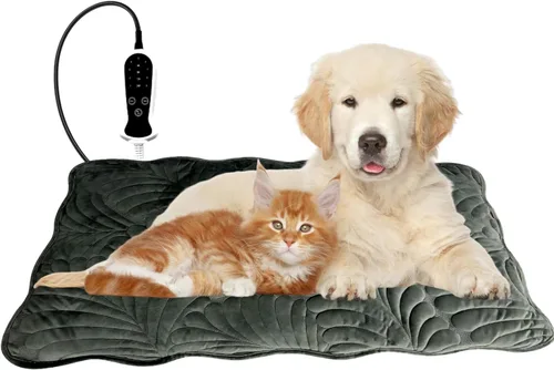 Miniatura 24 de Almohadilla térmica para perros para perros, almohadilla térmica impermeable para mascotas, interruptor de termostato inteligente, 9 velocidades