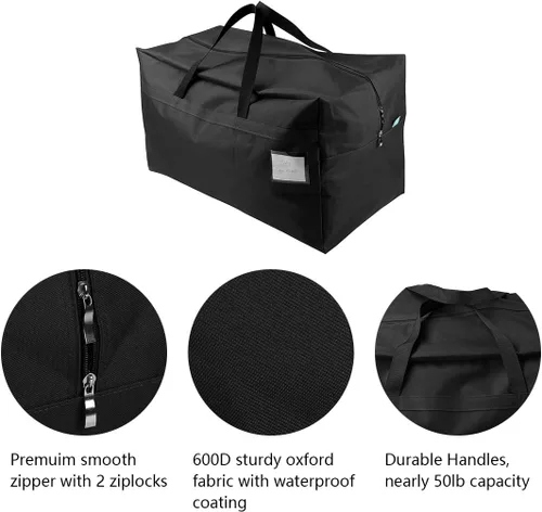 Miniatura 4 de AMJ Bolsa Contenedora de Almacenamiento para Decoraciones de Navidad Contiene Árboles de Navidad, Luces, Bolas etc, Bolsa de Abertura Superior Sin