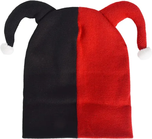 Miniatura 4 de DC Comics Harley Quinn - Gorro de punto de invierno enrollable, rojo, talla única, Rojo