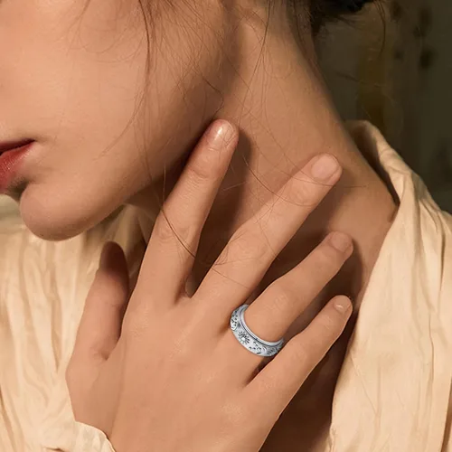 Miniatura 21 de Magitaco Anillos giratorios de acero inoxidable, anillos para ansiedad, anillos de ansiedad para mujeres y hombres