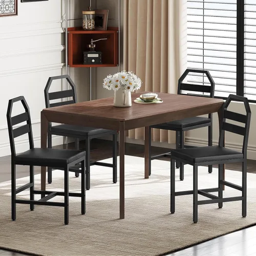 Miniatura 2 de YATINEY CY02L4BB - Sillas de comedor, sillas de cocina con soporte trasero, asiento tapizado y patas de metal, para cocina, sala de estar