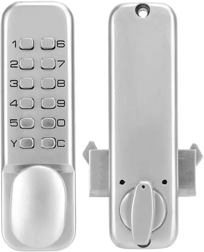 Sonew Cerradura de puerta con contraseña mecánica digital, cerradura de contraseña de puerta oscilante izquierda y derecha, puerta de combinación de