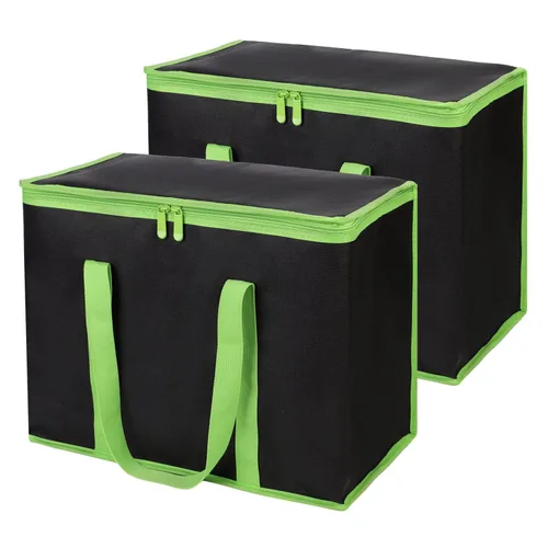 Miniatura 39 de Paquete de 1 bolsa aislada para entrega de alimentos con parte inferior dura, calentadores de alimentos comerciales XXXL para conductores de Negro