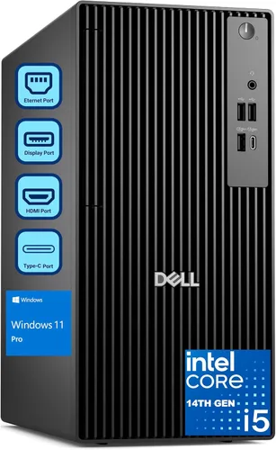 Dell Escritorio Tower para negocios y hogar, nueva versión OptiPlex, Intel Core i5-14500 de 14ª generación (14 núcleos), 16 GB DDR5 RAM, SSD PCIe de