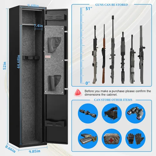 Miniatura 2 de Caja fuerte de 2-3 armas para rifles y pistolas, sin necesidad de montaje, cajas fuertes para rifles con cerradura de contraseña, gabinete de armas