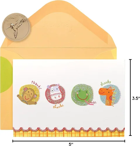 Miniatura 6 de Papyrus Tarjetas de agradecimiento para baby shower con sobres, animales (14 unidades)