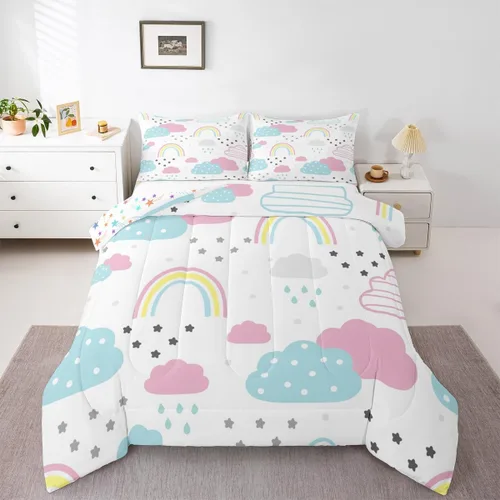 Miniatura 12 de Erosebridal Juego de ropa de cama de guitarra, juego de edredón de notas musicales de mariposa, tamaño individual, juego de edredón de música hip