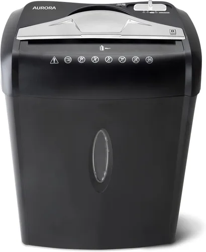 Miniatura 6 de Aurora Trituradora de papel y tarjetas de crédito de alta seguridad con papelera de 3.7 galones, corte cruzado de 8 hojas con cesta Negro