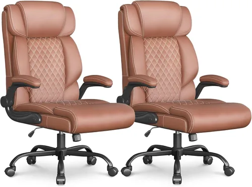 Miniatura 12 de Silla de oficina ejecutiva con respaldo alto transpirable, silla de oficina grande y alta, reposabrazos abatibles, soporte lumbar, silla giratoria