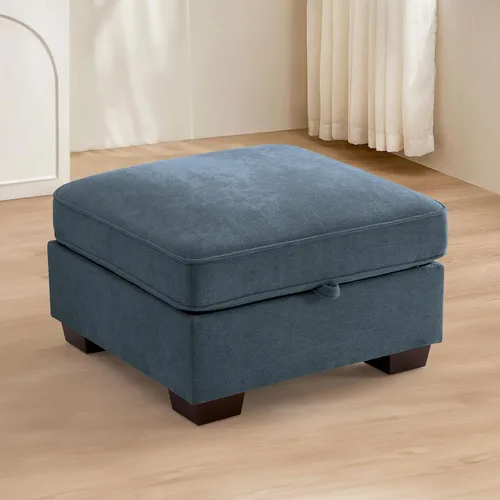 Miniatura 27 de TEKAMON Sofá Modular de 100" con Almacenamiento en los Asientos, Cómodo Sofá de Tela Chenilla de 3 Plazas para Sala de Estar, Oficina, Apartamento
