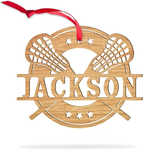 Miniatura 5 de Adorno personalizado de palos de lacrosse – nombre personalizado, adorno LAX, adornos de equipo de Lacrosse y jugador, decoración de regalo