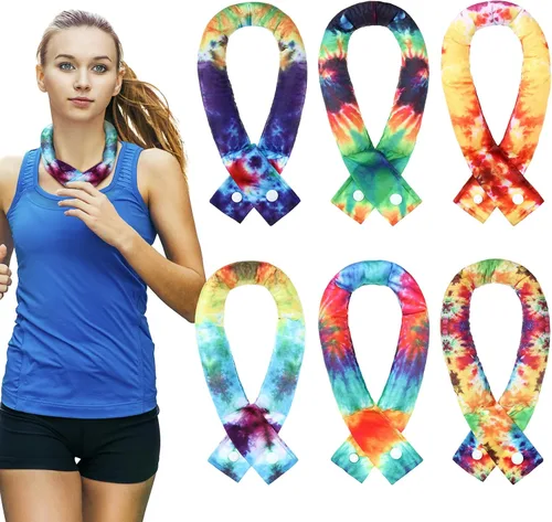 Miniatura 9 de Xuhal 6 unidades de enfriamiento para el cuello, bandana refrescante para el cuello, bufanda enfriadora de hielo para mujeres, verano, actividades