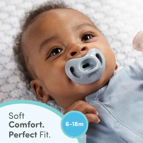 Miniatura 2 de NUK Chupete cómodo y atemporal 100% silicona, diseño de una sola pieza, sin BPA, suave para la piel del bebé, paquete de 5, para 6-18 meses Varios