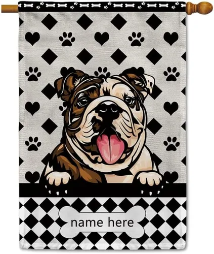 Miniatura 49 de Bandera personalizada de jardín para perro, lindo perro salchicha salchicha, lunares, búfalo, bandera a cuadros para decoración del hogar al aire