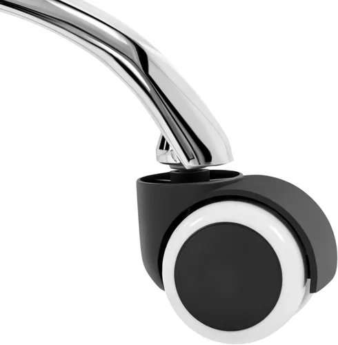 Miniatura 9 de Yaheetech Silla de escritorio de piel sintética con respaldo medio, ajustable, inclinable, moderna, tapizada, con reposabrazos acolchados Blanco