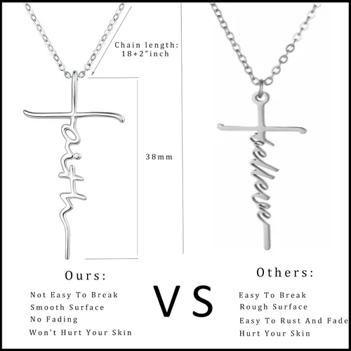 Miniatura 4 de PRAYMOS - Collar de plata de ley 925 con dije de cruz lateral, para mujer, ópalo sintético, cadena de 18 pulgadas y extensor ajustable de 2 pulgadas