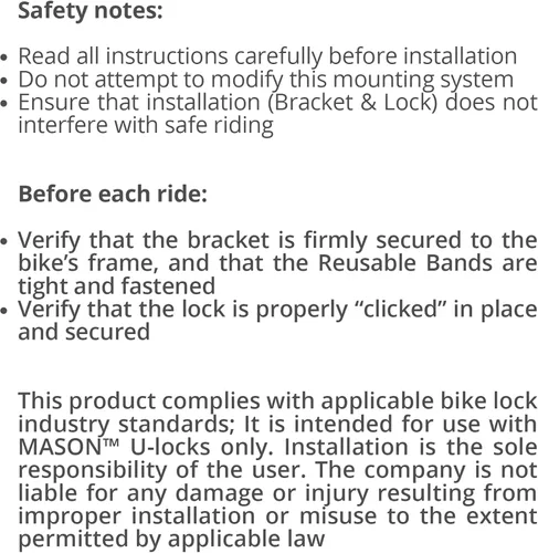 Miniatura 8 de Seatylock Mason Candado de Bicicleta en U - Candado Antirrobo de Alta Resistencia Patentado con Diamante Seguro ULock - Herramienta de Seguridad
