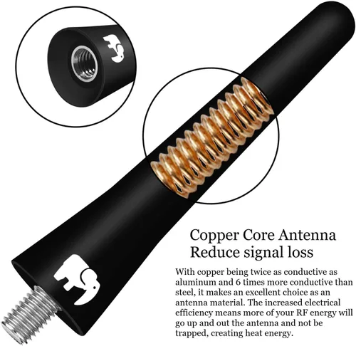 Miniatura 3 de ONE250 Antena de núcleo de cobre corto de 2.5 pulgadas, compatible con Mazda MX-5 Miata (2006-2024), Mazda2 (2002-2016), Mazda5 (1999-2019), Mazda3