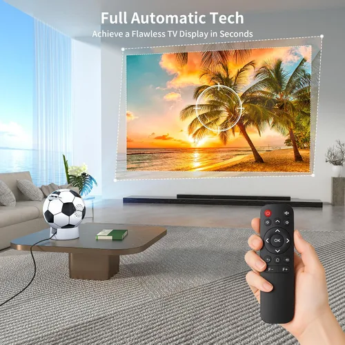 Miniatura 3 de Proyector de la Copa del Mundo 2026 con WiFi y Bluetooth, proyector de película portátil con rotación de 180°, compatible con 4K 1080P