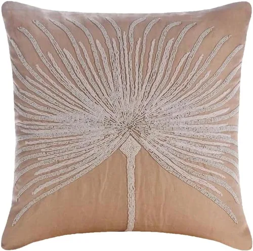 Miniatura 34 de HomeCentric Funda de almohada geométrica beige, 12 x 12 pulgadas, cuadrado de lino y algodón, círculos contemporáneos de Pascua, círculo de la vida