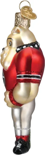 Miniatura 3 de Old World Christmas University of Georgia Hairy Dawg - Adorno de cristal soplado para árbol de Navidad, decoración navideña hecha a mano, colección