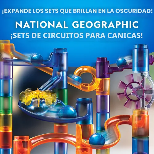 Miniatura 3 de National Geographic Marble Run con Elevador Motorizado, kit de laberinto de canicas de 95 piezas con elevación en espiral motorizada, 20 canicas