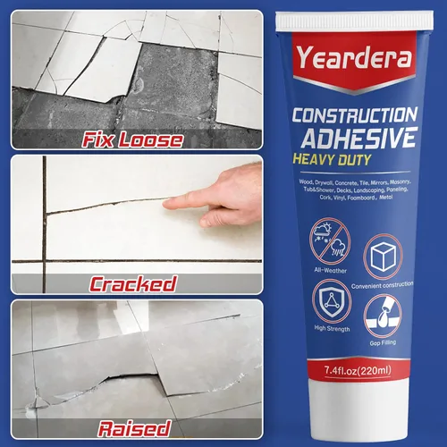 Miniatura 4 de Yeardera Adhesivo de construcción resistente, tubo de compresión de 7.4 onzas de pegamento de cemento, pegamento de construcción versátil