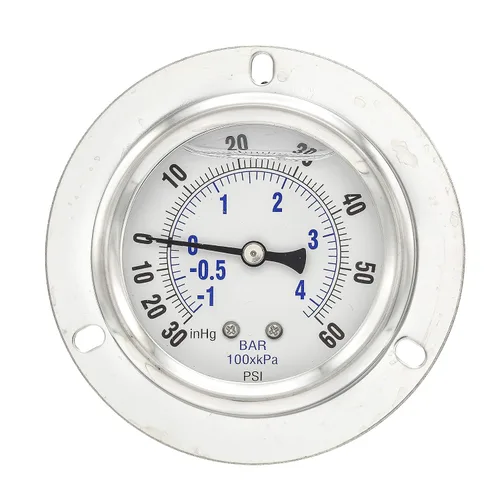 Miniatura 25 de PIC Gauges PRO-204L-254G Medidor de presión industrial relleno de glicerina con brida frontal con carcasa SS, internos de latón, lente de plástico
