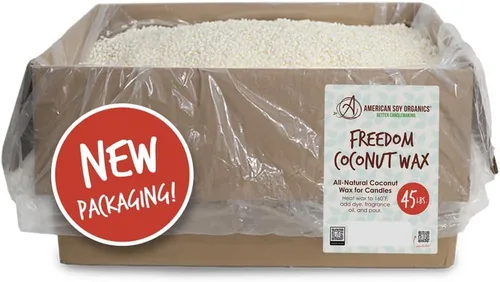 Miniatura 10 de American Soy Organics Freedom - Cuentas de cera de soja de coco para hacer velas, suministros naturales para hacer velas, sin parafina, cera