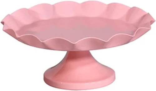 Soporte de hierro para tartas, bandeja decorativa para cupcakes, bandeja de fruta de postre para baby shower, boda, fiesta de cumpleaños (rosa) (M)