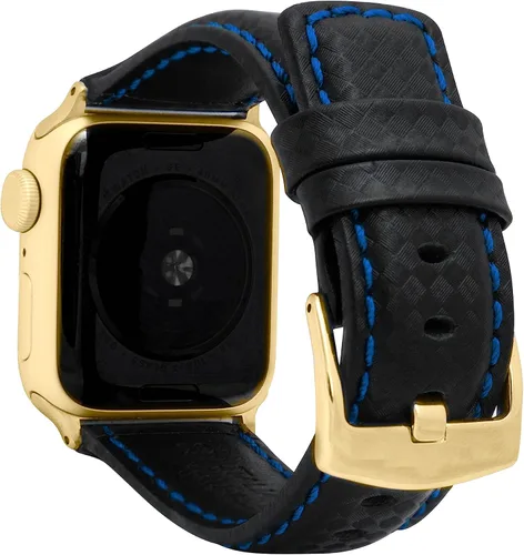 Miniatura 16 de Bandini Correa de cuero de fibra de carbono para hombre para Apple Watch de 1.732 in 1.772 in 1.654 in 1.614 in 1.575 in 1.496 in Ultra 1.929 in
