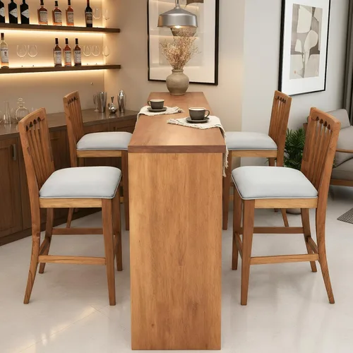 Miniatura 6 de chairus Juego de 2 taburetes de bar de 25 pulgadas de altura de mostrador, taburetes tapizados de felpilla con respaldo de listones de husillo