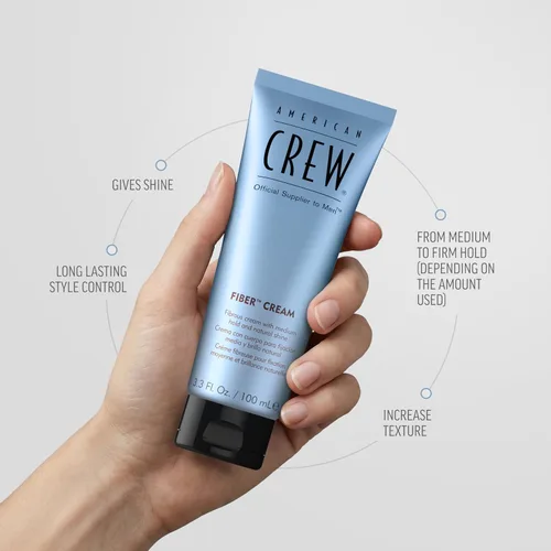 Miniatura 8 de American Crew Crema de Fibra para Hombres, Como Gel para el Cabello con Fijación Media y Brillo Natural, Regalo Pequeño para Él, 3.3 Fl Oz
