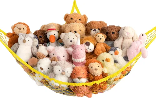 Miniatura 17 de Red de Hamaca de Almacenamiento para Animales de Peluche en la Esquina - Gran Red de Hamaca de Juguete para Decoración de Habitación de Animales