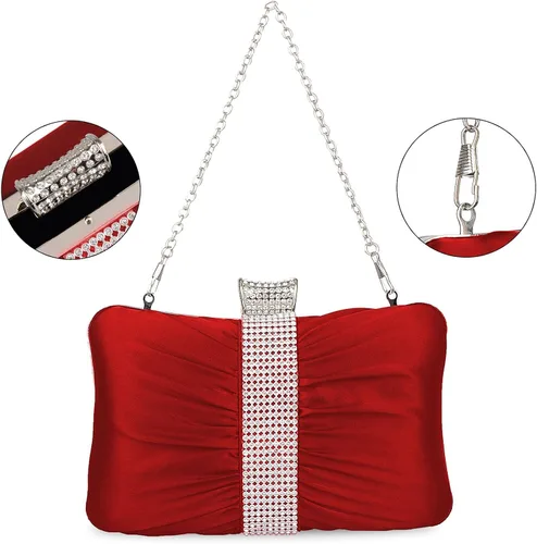 Miniatura 7 de Lifewish Bolso de noche plisado de satén para mujer bolso de noche para fiesta de graduación boda mujeresniñas