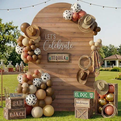 Miniatura 13 de gogoparti Cubierta de arco con estampado de vaca de 6 pies, telón de fondo de elastano sin arrugas, cubierta de arco de Chiara para fiesta temática